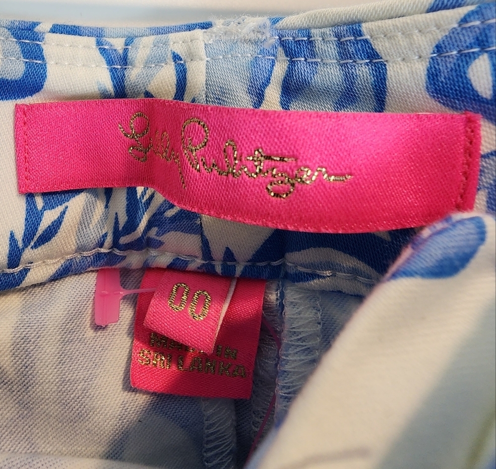 Lilly Pulitzer Kelly High Rise Skinny Ankle Pants Resort White Aqua Coral Reef‎ - Picture 5 of 12